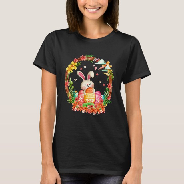 Camiseta Easter Bunny Basket Eggys Rabbit Easter Day Mujere (Anverso)