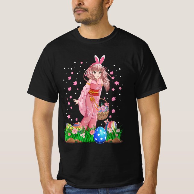 Camiseta Easter Bunny Ears Kawaii Japanese Anime Manga Teen (Anverso)