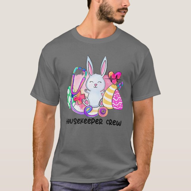 Camiseta Easter Bunny Eggs Stethoscope Housekeeper (Anverso)