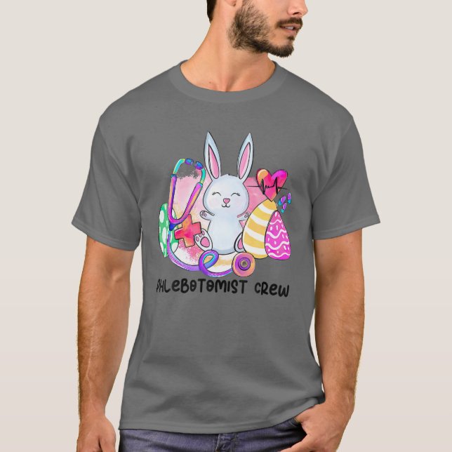 Camiseta Easter Bunny Eggs Stethoscope Phlebotomist (Anverso)