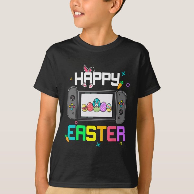 Camiseta Easter Bunny Egt Hunt Gamer Niños Boys Video G (Anverso)