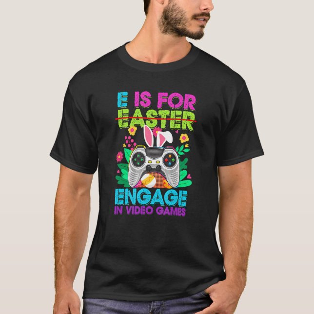 Camiseta Easter Bunny Game Controller Feliz Día de Pascua (Anverso)