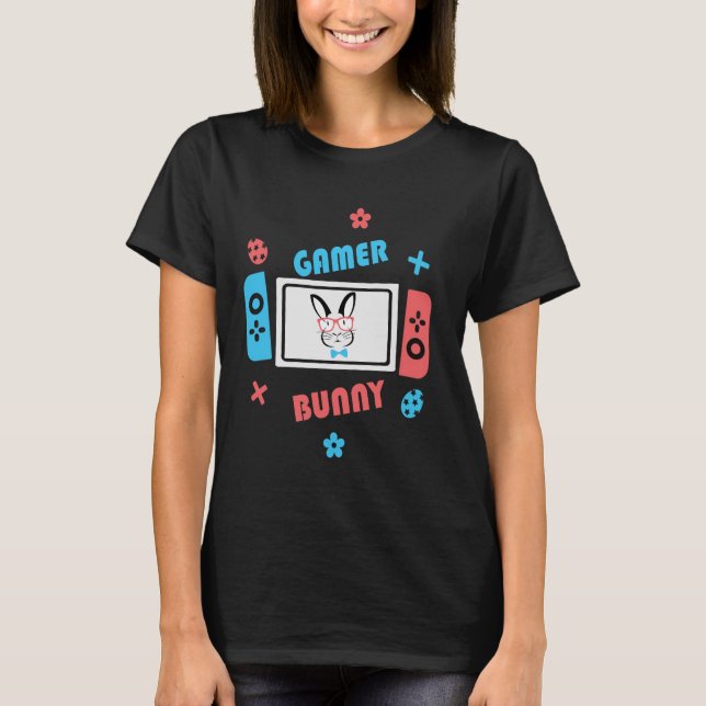 Camiseta Easter Bunny Gamer Svg, Feliz Pascua  (Anverso)