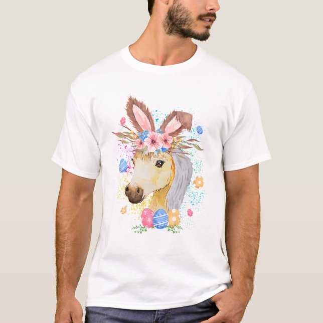 Camiseta Easter Bunny Horse divertido (Anverso)