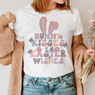 Camiseta Easter Bunny Kiss Floral retro
