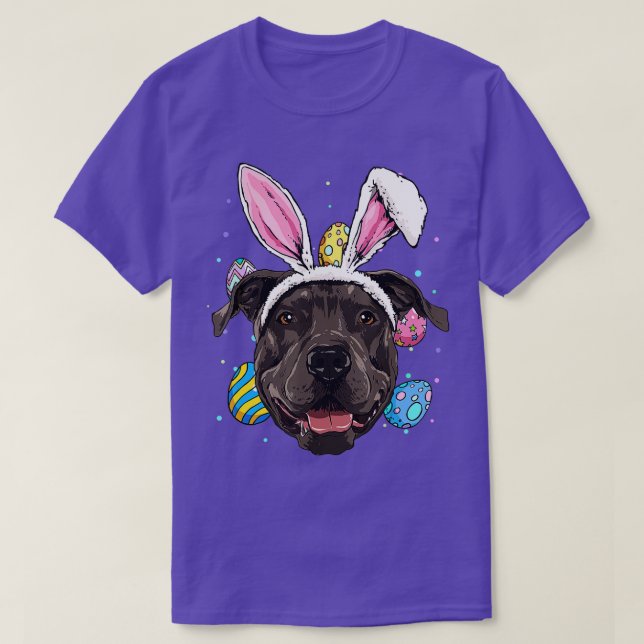 Camiseta Easter Bunny Pit Bull Dog Kids Men Women  (Diseño del anverso)
