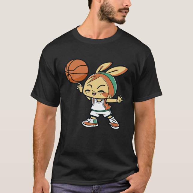 Camiseta Easter Bunny Playing Basketball Basketball Easter (Anverso)