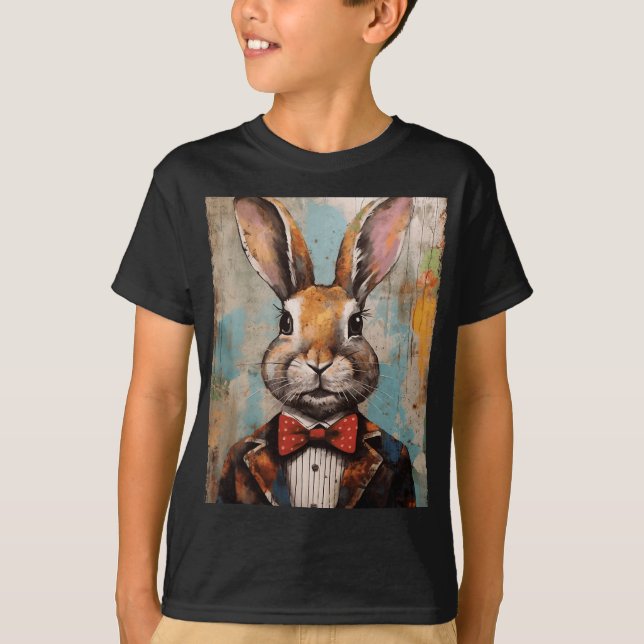 Camiseta Easter Bunny Rabbit Bow Tie Happy Easter Boys Kids (Anverso)