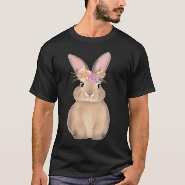 Camiseta Easter Bunny Rabbit Spring Flower Floral Mom Girl  (Anverso)