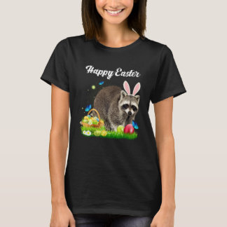 Camiseta Easter Bunny Raccoon Eggs Basket  Raccoon Easter D