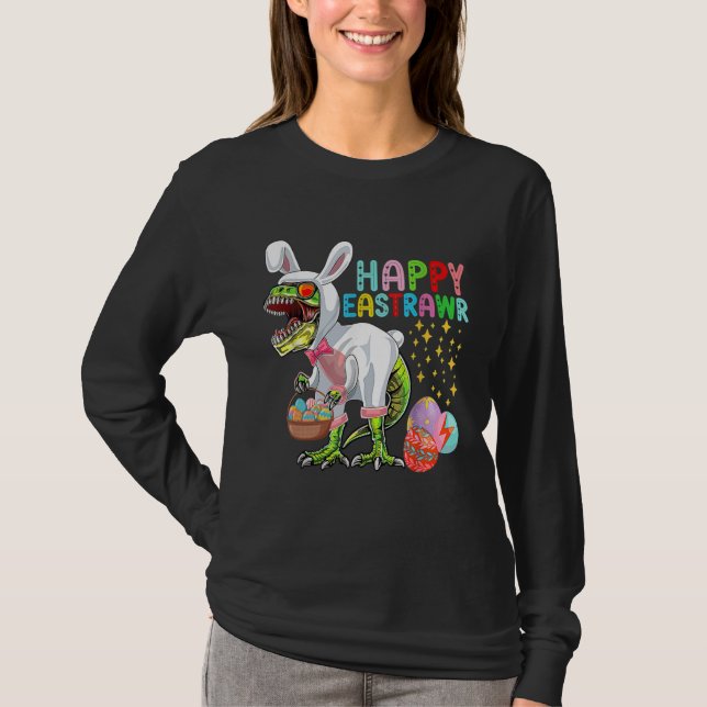 Camiseta Easter Bunny Rex Dinosaur Egg  2023 Happy EastRAWR (Anverso)