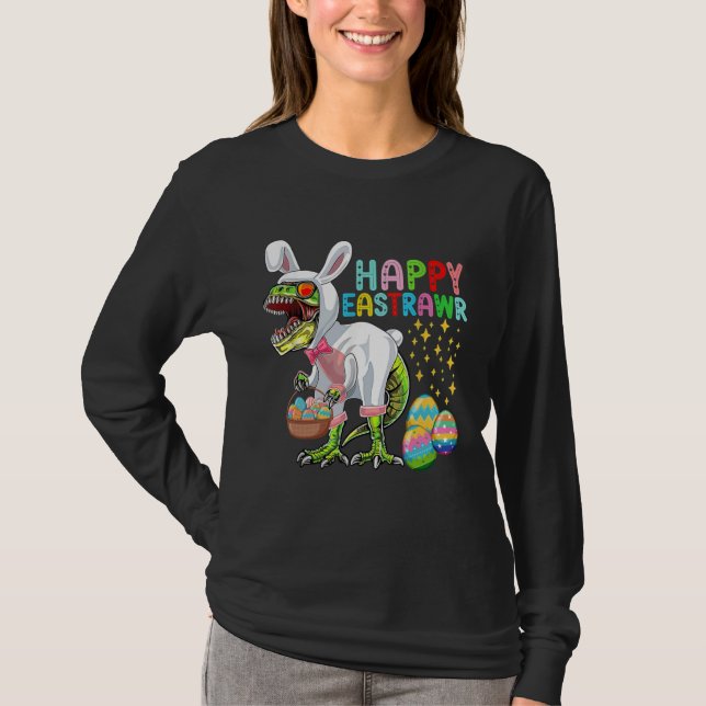 Camiseta Easter Bunny Rex Dinosaur Egg  2023 Happy EastRAWR (Anverso)