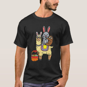 Camiseta Easter Bunny Sloth On Llama Eggs Cute Alpaca Boys 