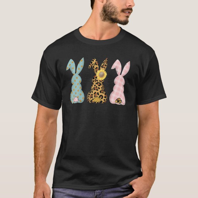Camiseta Easter Bunny Trio Rabbit Leopard Mateo Cute (Anverso)