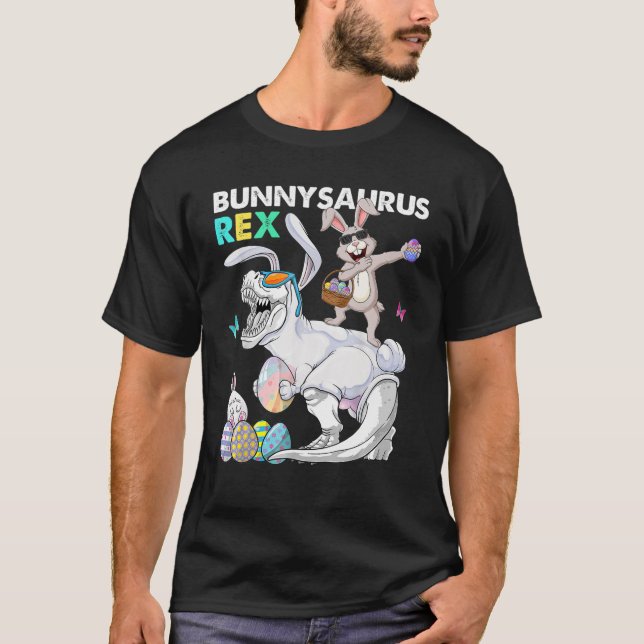 Camiseta Easter Bunnysaurus T Rex Dino Dabbing Rabbit Boys (Anverso)