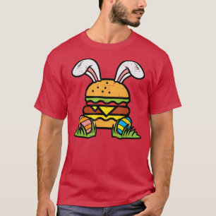 Camiseta Easter Burger Bunny Eggs Cute Food Foodiers Hombre