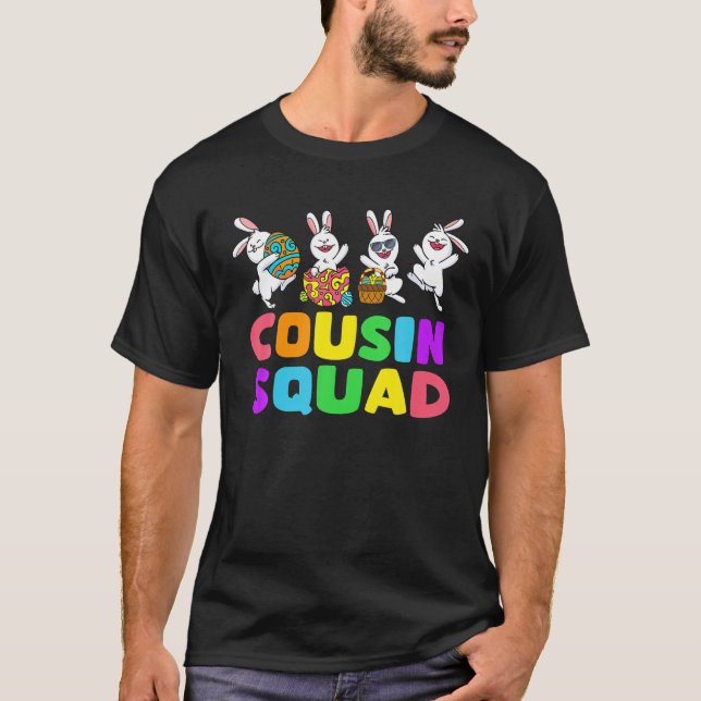 Camiseta Easter Cousin Crew Squad Boys Cute Rabbits Easter (Anverso)