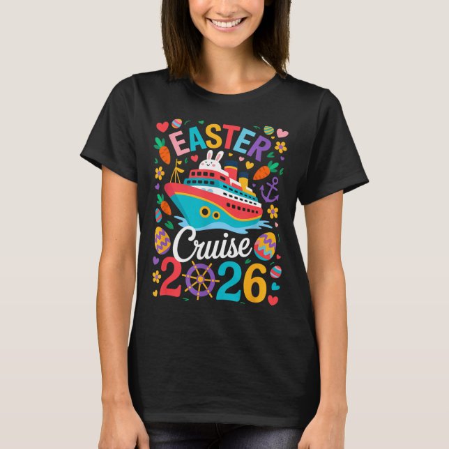 Camiseta Easter Cruise Crew 2026 Matching Group Family Vaca (Anverso)