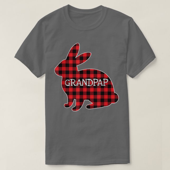 Camiseta Easter Day Costume Red Plaid Bunny Graphic Grandpa (Diseño del anverso)
