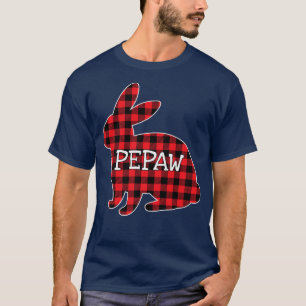 Camiseta Easter Day Costume Red Plaid Bunny Graphic Pepaw M