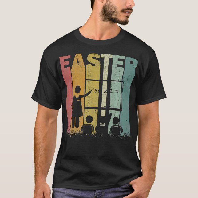 Camiseta Easter Day Math Teacher Retro Graphic Funny Easter (Anverso)