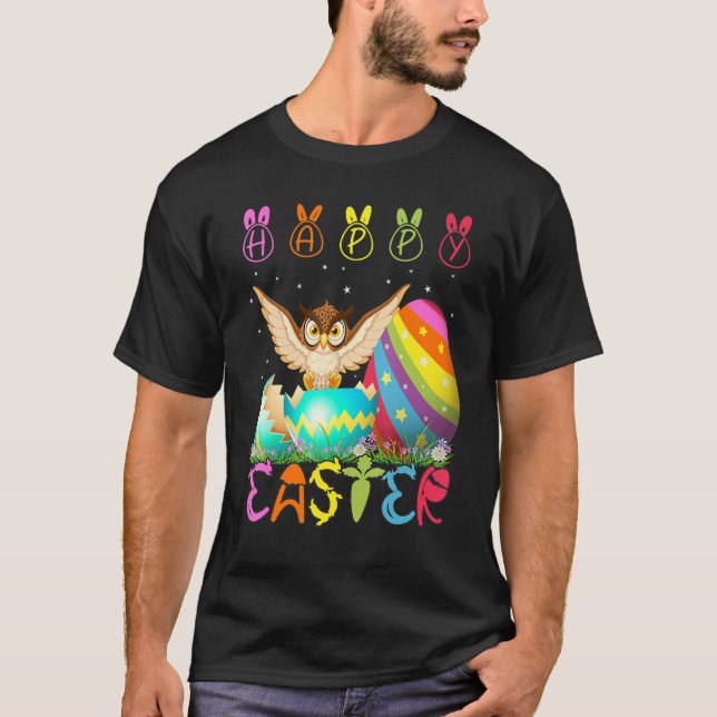 Camiseta Easter Day Owl Matching Family Cute Easter Costume (Anverso)