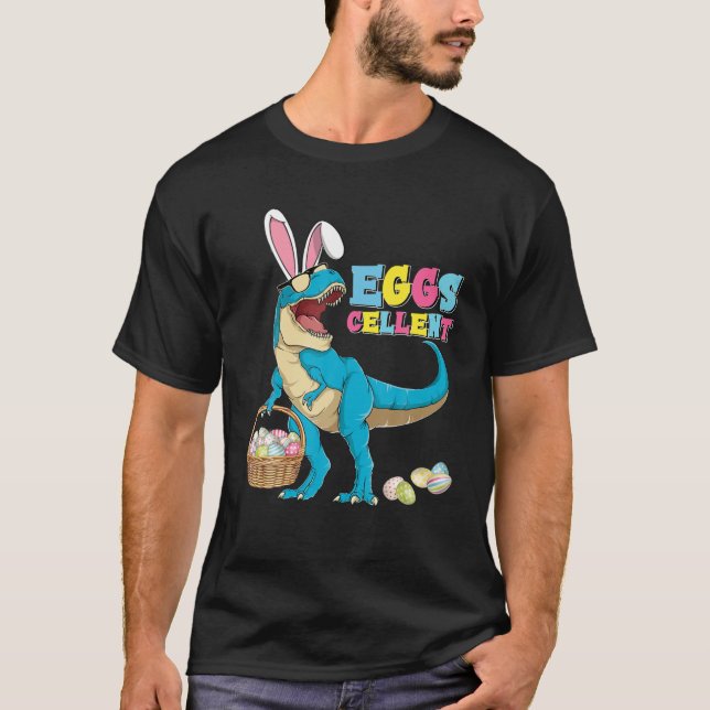 Camiseta Easter Dinosaur Bunny Rex Easter Eggys Cellent Boy (Anverso)