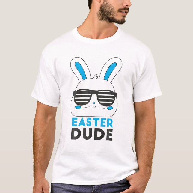 Camiseta Easter Dude Retro Gafas de Sol Bunny Face Boys Hom (Anverso)
