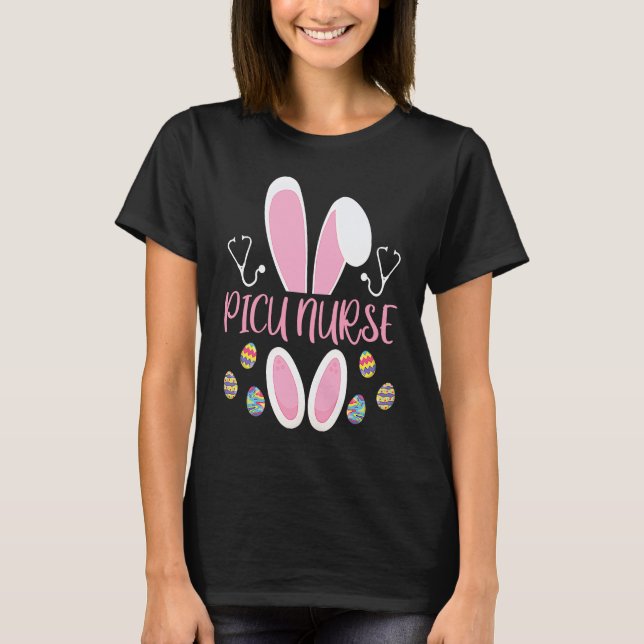 Camiseta Easter Egg Hunting Rabbit Rn Easter Day Bunny PICU (Anverso)