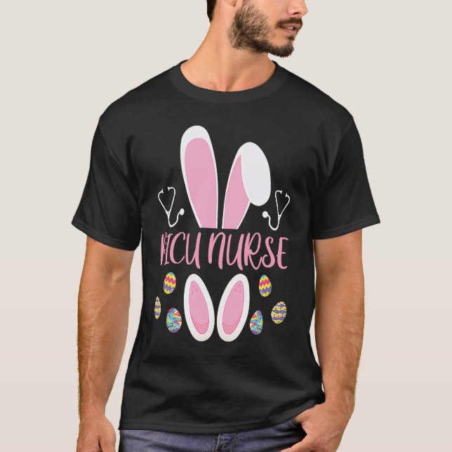 Camiseta Easter Egg Hunting Rabbit Rn Easter Day Bunny PICU (Anverso)