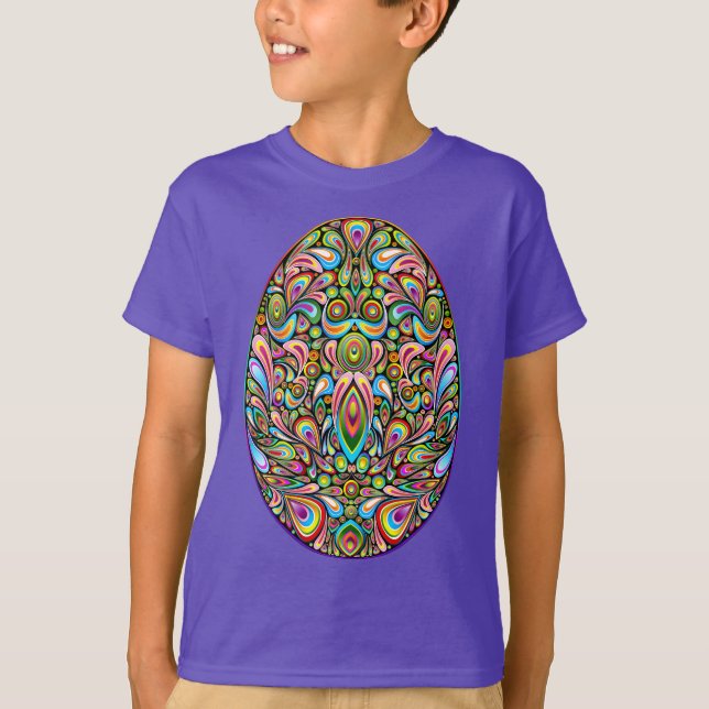 Camiseta Easter Egg Psychedelic Design Kids Organic T-Shirt (Anverso)