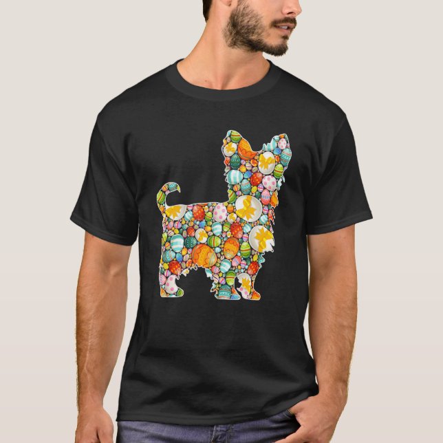 Camiseta Easter Egg Yorkshire Terrier Dog Easter Day Kids (Anverso)