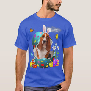 Camiseta Easter Eggs Basset Hound Bunny Dog Dog Dad Mom