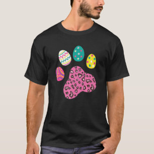Camiseta Easter Eggs Perro Cat Paw Leopard Print Mascota Pa