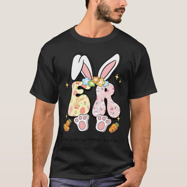 Camiseta Easter ER Nurse Bunny Emergency Room Nurse Happy E (Anverso)