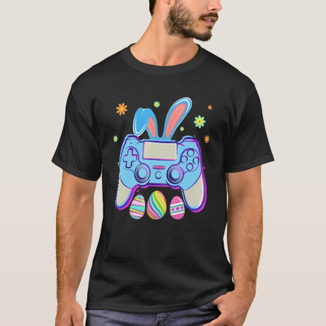 Camiseta Easter Gamer Bunny Rabbit Video Game Controller Bo (Anverso)