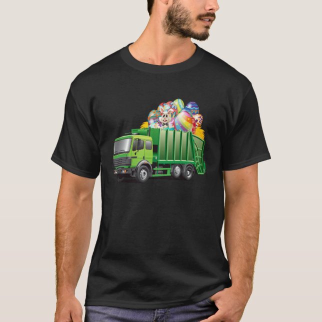 Camiseta Easter Garbage Truck Eggs Funny Easter Day For Boy (Anverso)