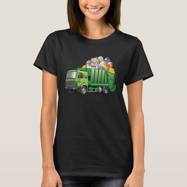 Camiseta Easter Garbage Truck Eggs Funny Easter Day For Boy (Anverso)