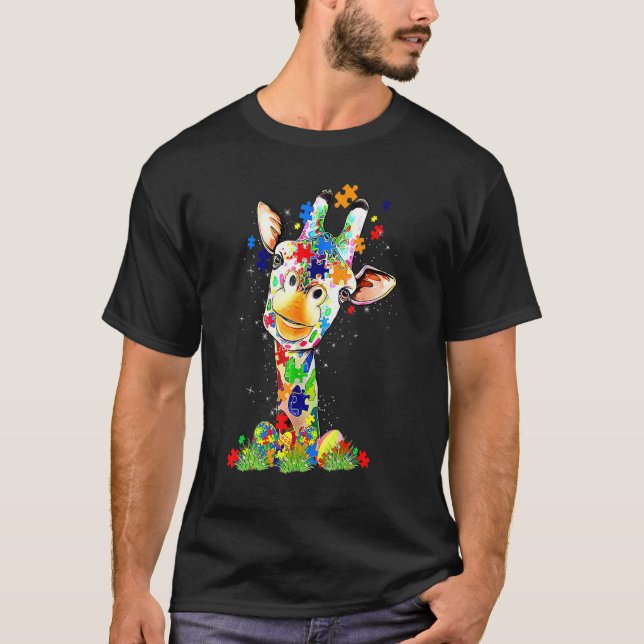 Camiseta Easter Giraffe World Autism Awareness Day (Anverso)