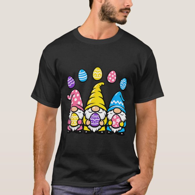 Camiseta Easter gnome egg trio cute spring  (Anverso)