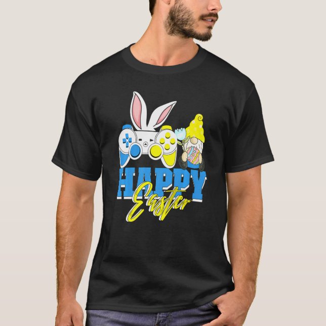 Camiseta Easter Gnome Gamer Bunny Rabbit Gaming Controller (Anverso)