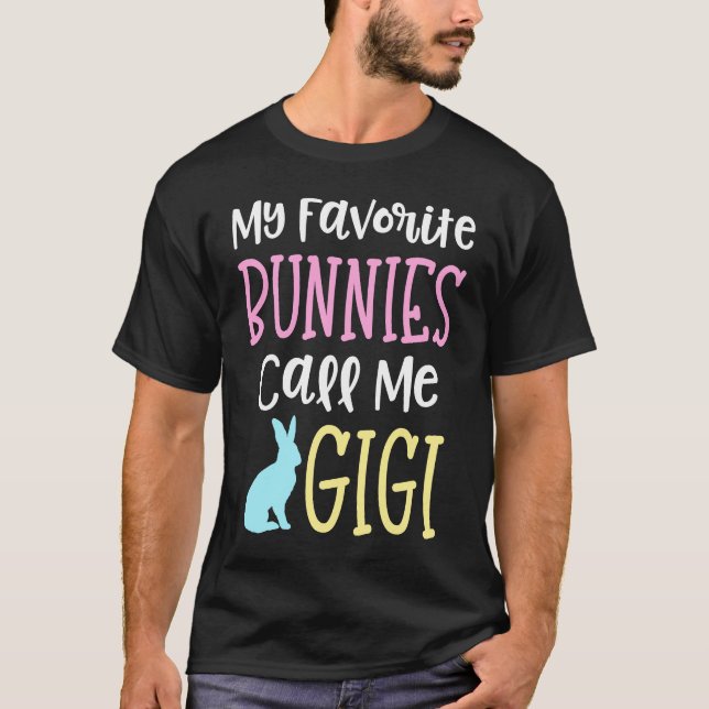 Camiseta Easter Grandma My Favorite Bunnies Call Me Gigi (Anverso)