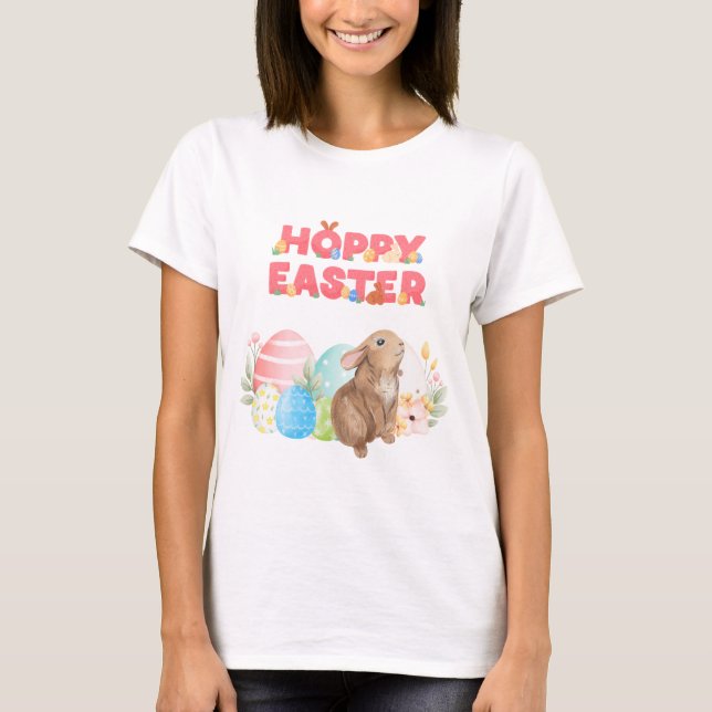 Camiseta Easter Group Eggs Hoppy Easter Day (Anverso)