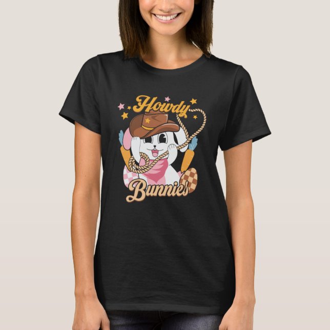 Camiseta Easter Howdy Bunnies Rodeo País Occidental Sur (Anverso)