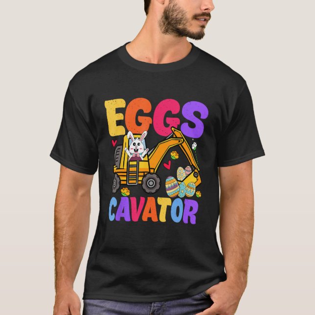 Camiseta Easter Kids Boys  Excavator Happy Easter EggsCavat (Anverso)