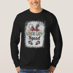 Camiseta Easter Leopard Bunny Lunch Lady Squad Rabbit Crew