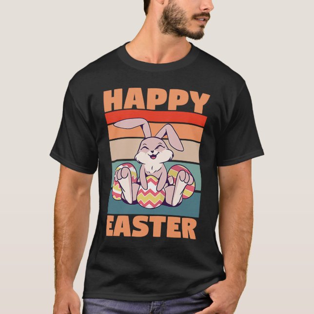 Camiseta Easter Little Rabbit with painted Eggs (Anverso)