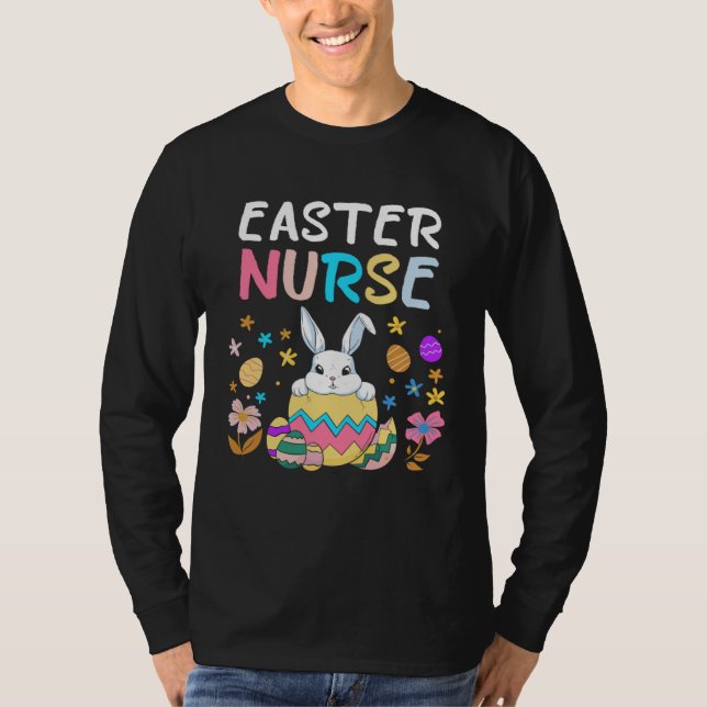 Camiseta Easter Nurse Happy Easter Day Women Men Rabbit Bun (Anverso)