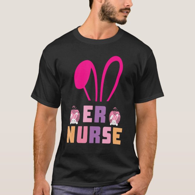 Camiseta Easter Pajama Cute Easter Er Nurse Rn Bunny Ears E (Anverso)