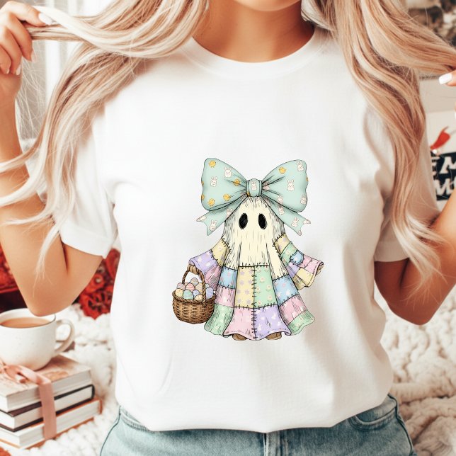 Camiseta Easter Patchwork Ghost Coquette Bow Goth (Subido por el creador)